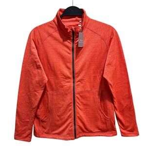 Page & Tuttle Women Size M Orange Coral Full Zip Jacket Athletic Lightweight NWT